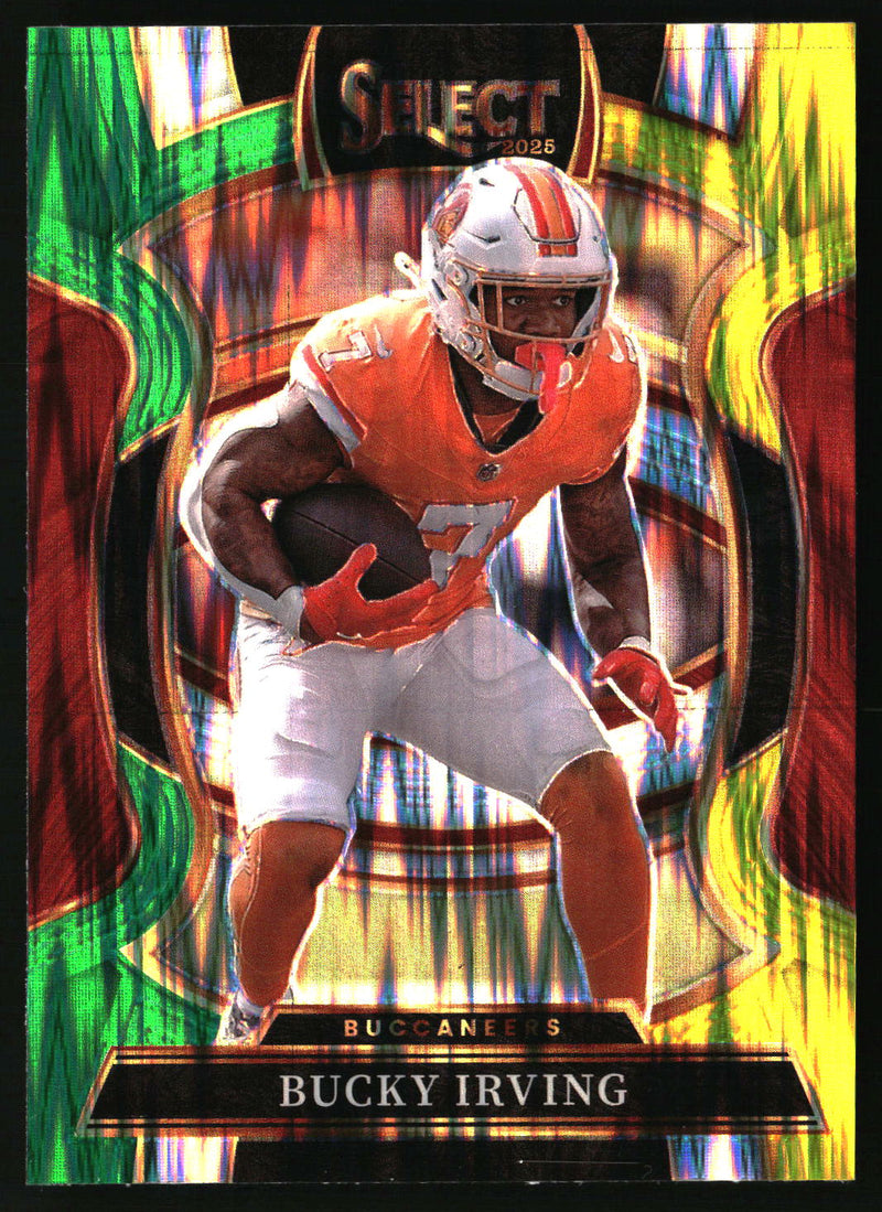 Bucky Irving 2025 Panini Select #38 Black and Gold Prizm Shock