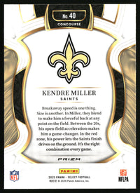 Kendre Miller 2025 Panini Select #40 Black and Green Prizm Shock