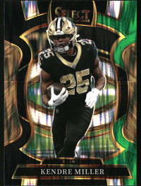 Kendre Miller 2025 Panini Select #40 Black and Green Prizm Shock