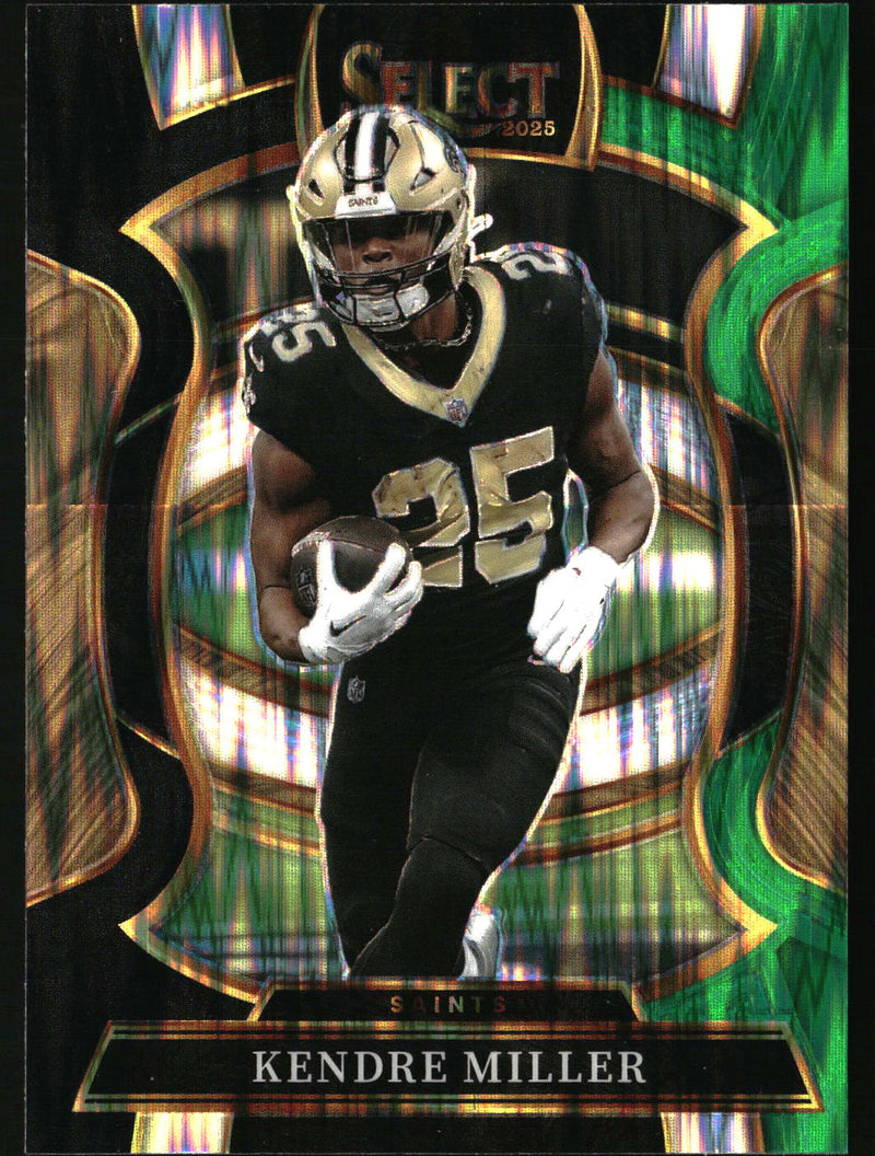 Kendre Miller 2025 Panini Select #40 Black and Green Prizm Shock