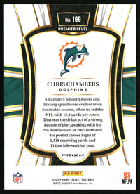 Chris Chambers 2025 Panini Select #199 Black and Green Prizm Shock