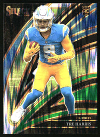 Tre Harris 2025 Panini Select #201 Black and Green Prizm Shock