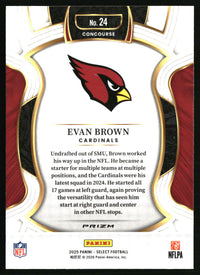 Evan Brown 2025 Panini Select #24 Black and Green Prizm Shock