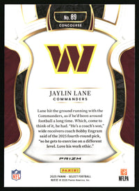 Jaylin Lane 2025 Panini Select #89 Silver Prizm