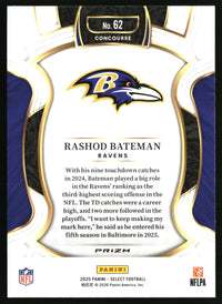 Rashod Bateman 2025 Panini Select #62 Silver Prizm