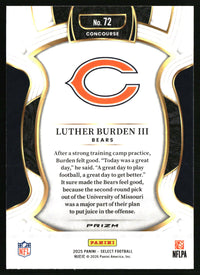 Luther Burden III 2025 Panini Select #72 Silver Prizm RC