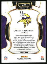 Jordan Addison 2025 Panini Select #65 Silver Prizm