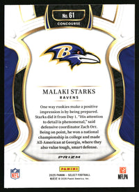 Malaki Starks 2025 Panini Select #61 Silver Prizm RC