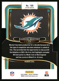 Raheem Mostert 2024 Panini Select #188 Silver Prizm Die Cut