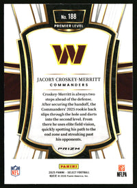 Jacory Croskey-Merritt 2025 Panini Select #188 Silver Prizm