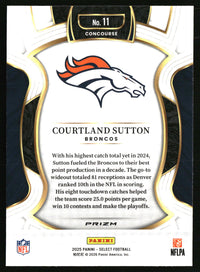 Courtland Sutton 2025 Panini Select #11 Silver Prizm