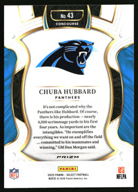 Chuba Hubbard 2025 Panini Select #43 Silver Prizm