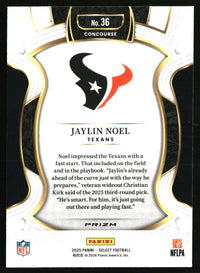 Jaylin Noel 2025 Panini Select #36 Silver Prizm RC