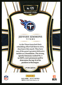 Jeffery Simmons 2025 Panini Select #125 Silver Prizm
