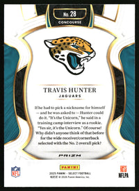 Travis Hunter 2025 Panini Select #28 Silver Prizm RC