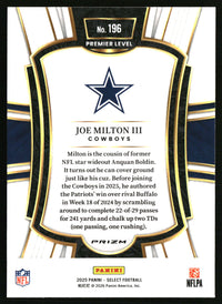 Joe Milton III 2025 Panini Select #196 Silver Prizm