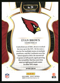 Evan Brown 2025 Panini Select #24 Silver Prizm