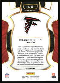 Drake London 2025 Panini Select #47 Silver Prizm