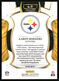 Aaron Rodgers 2025 Panini Select #51 Silver Prizm