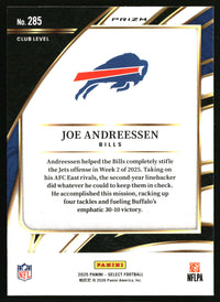 Joe Andreessen 2025 Panini Select #285 Silver Prizm