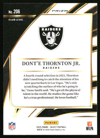 Dont'e Thornton Jr. 2025 Panini Select #206 Silver Prizm