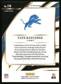 Tate Ratledge 2025 Panini Select #270 Silver Prizm RC