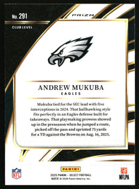 Andrew Mukuba 2025 Panini Select #291 Silver Prizm
