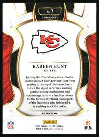 Kareem Hunt 2025 Panini Select #7 Silver Prizm