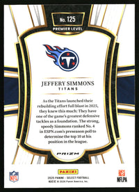 Jeffery Simmons 2025 Panini Select #125 Silver Prizm