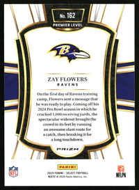 Zay Flowers 2025 Panini Select #162 Silver Prizm