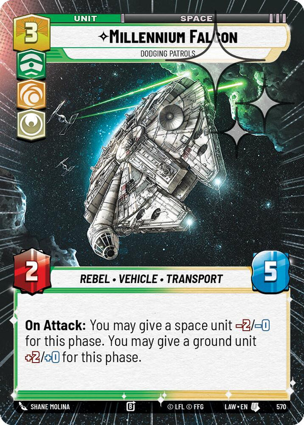 Millennium Falcon - Dodging Patrols (570) (Hyperspace Foil) (570) [A Lawless Time]
