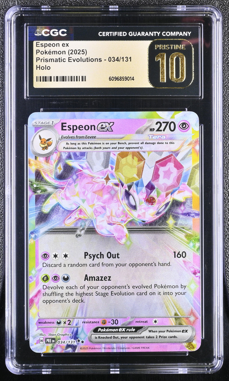 Espeon ex #034/131 2025 Prismatic Evolutions CGC 10