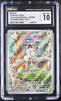 Meowth #106/094 2025 Phantasmal Flames CGC 10