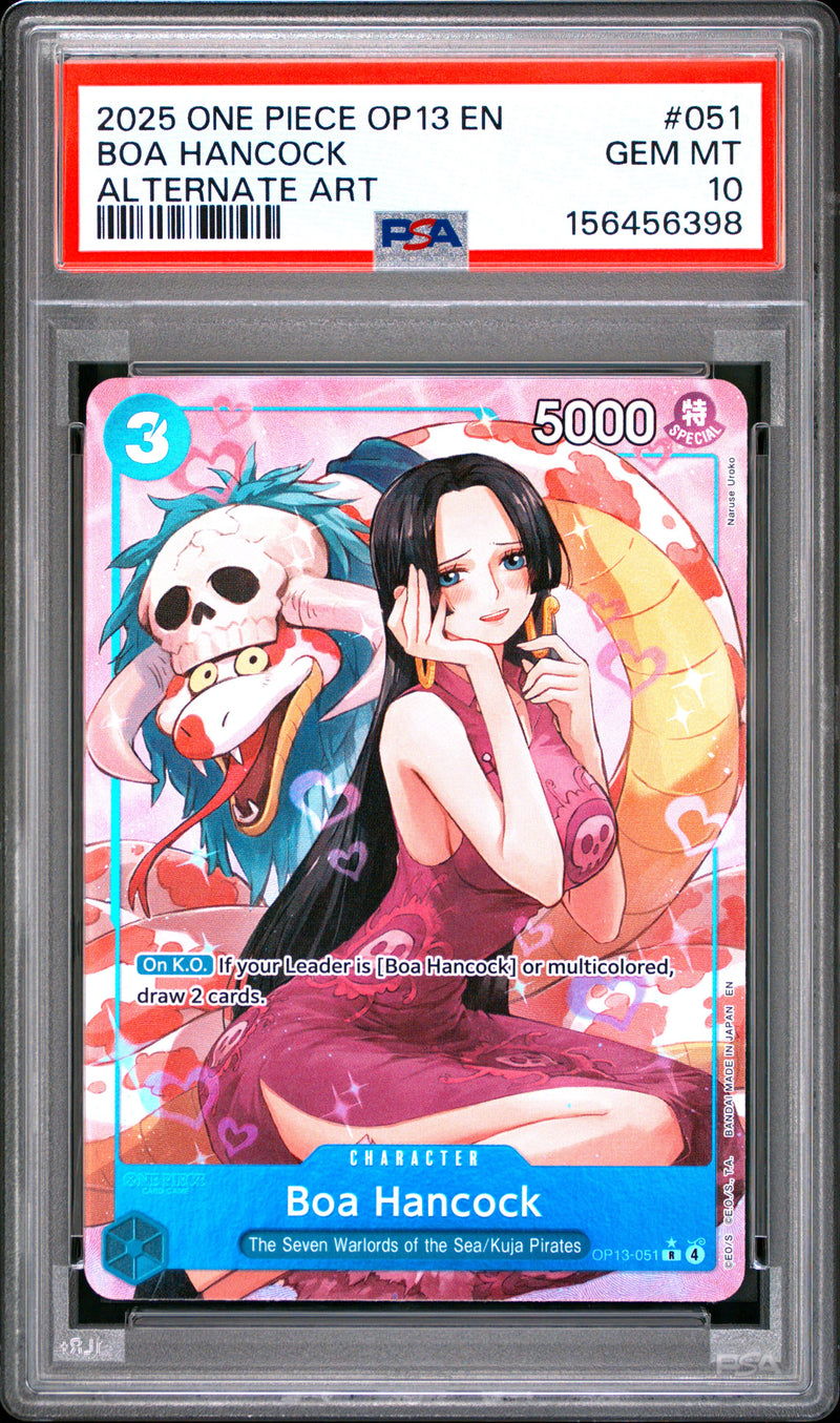 Boa Hancock #051 2025 One Piece Op13-Carrying On His Will PSA 10 Alternate Art