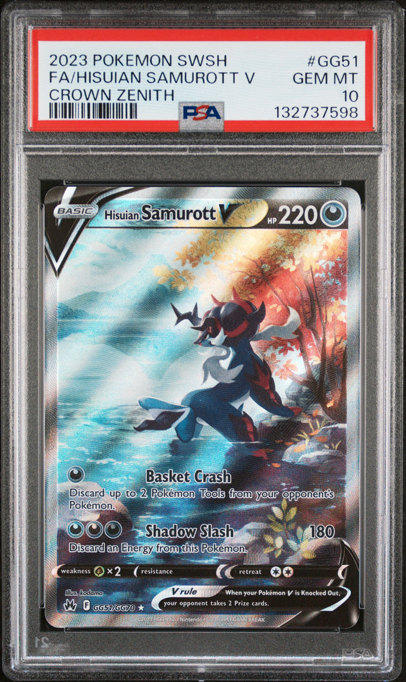 Hisuian Samurott V #GG51 2023 Pokemon Sword And Shield Crown Zenith PSA 10