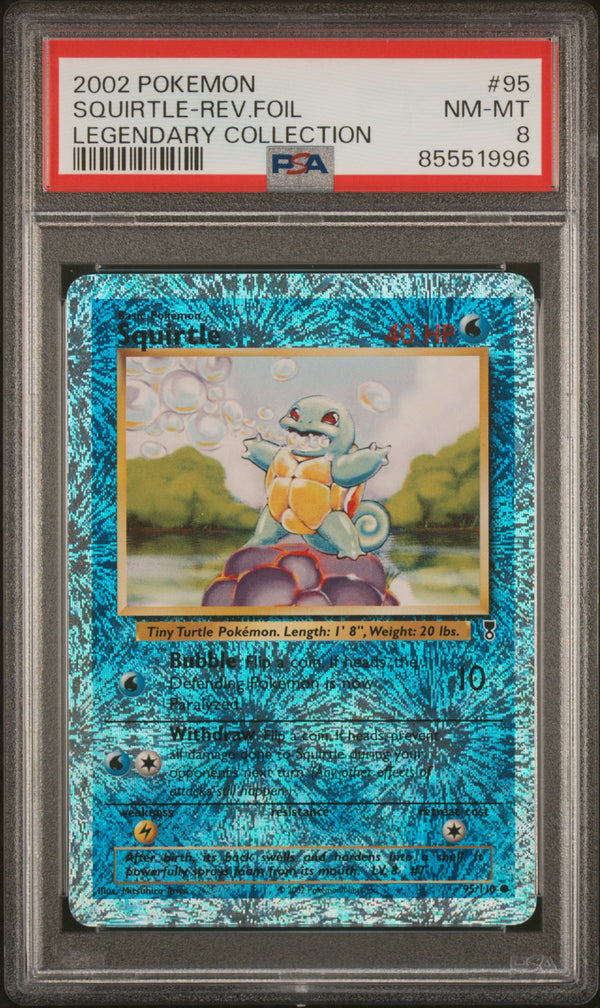 Squirtle-Rev.Foil #95 2002 Pokemon Legendary Collection PSA 8