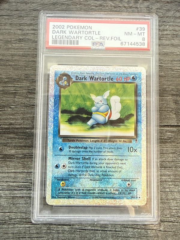 Dark Wartortle-Rev.Foil #39 2002 Pokemon Legendary Collection PSA 8