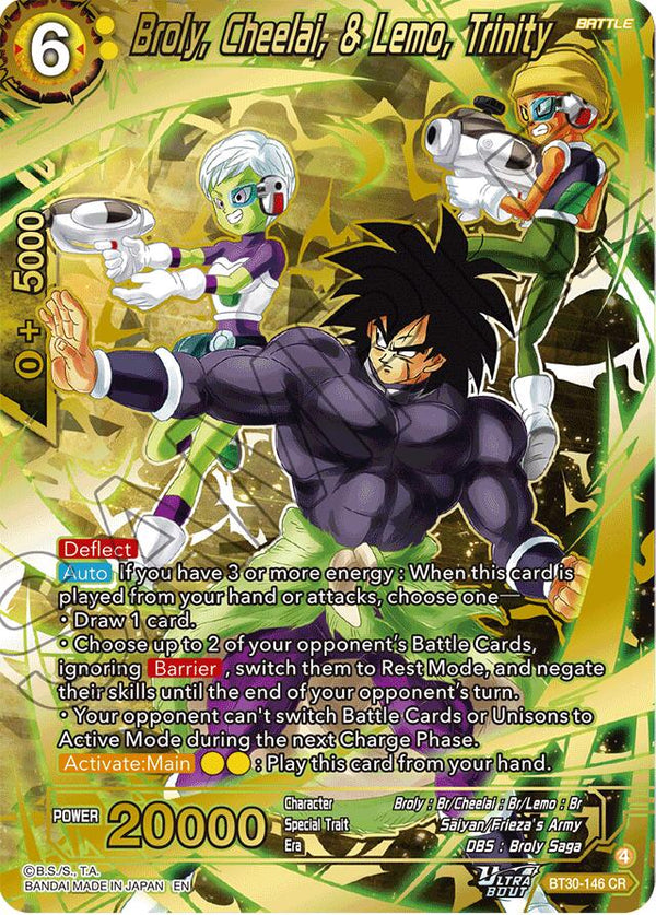 Broly, Cheelai, & Lemo, Trinity (BT30-146) [Three Glorious Fighters]