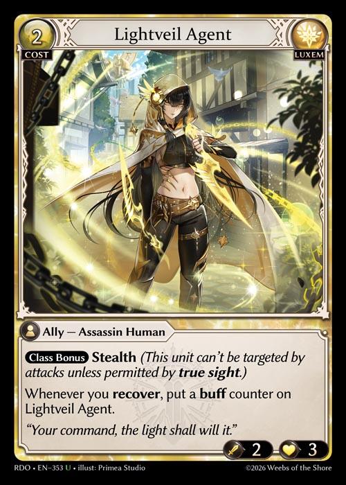 Lightveil Agent (Curio Foil) (353) [Radiant Origins]