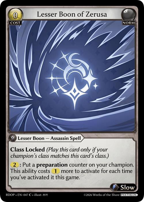 Lesser Boon of Zerusa (47) [Radiant Origins: Pantheon]