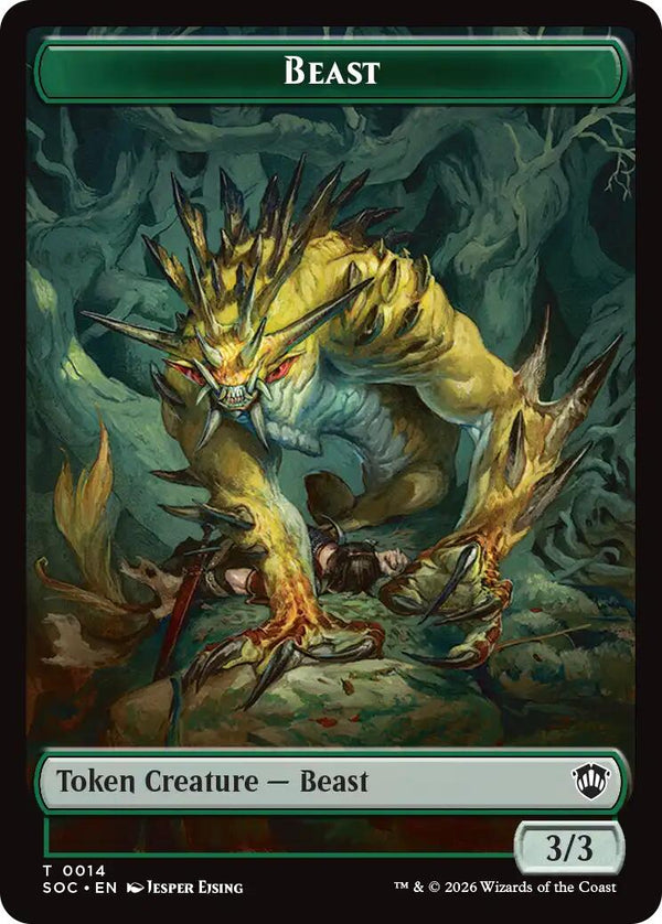 Beast // Fractal (0004) Double-Sided Token [Secrets of Strixhaven Commander Tokens]