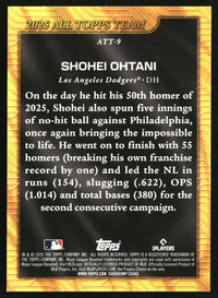 Shohei Ohtani 2026 Topps #ATT-9 2025 All Topps Team
