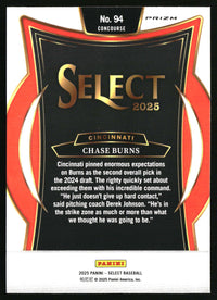 Chase Burns 2025 Panini Select #94 Ice Prizms