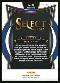 Matt Shaw 2025 Panini Select #34 Ice Prizms