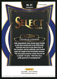 Charlie Condon 2025 Panini Select #91 Ice Prizms