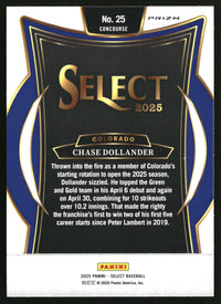 Chase Dollander 2025 Panini Select #25 Ice Prizms