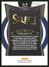 Bobby Witt Jr. 2025 Panini Select #82 Orange Flash Prizms