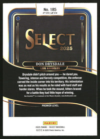 Don Drysdale 2025 Panini Select #185 Orange Flash Prizms