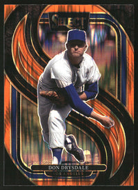 Don Drysdale 2025 Panini Select #185 Orange Flash Prizms