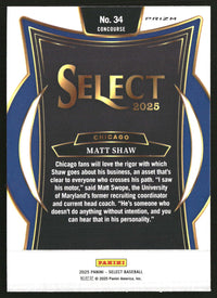 Matt Shaw 2025 Panini Select #34 Orange Flash Prizms
